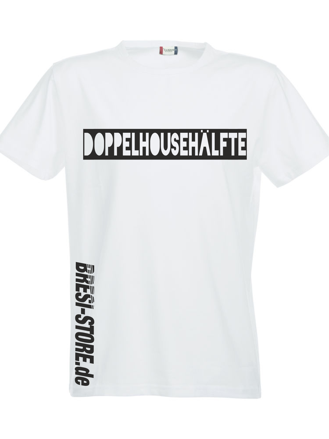 "DoppelhousehÃ¤lfte" Premium T-Shirt weiß