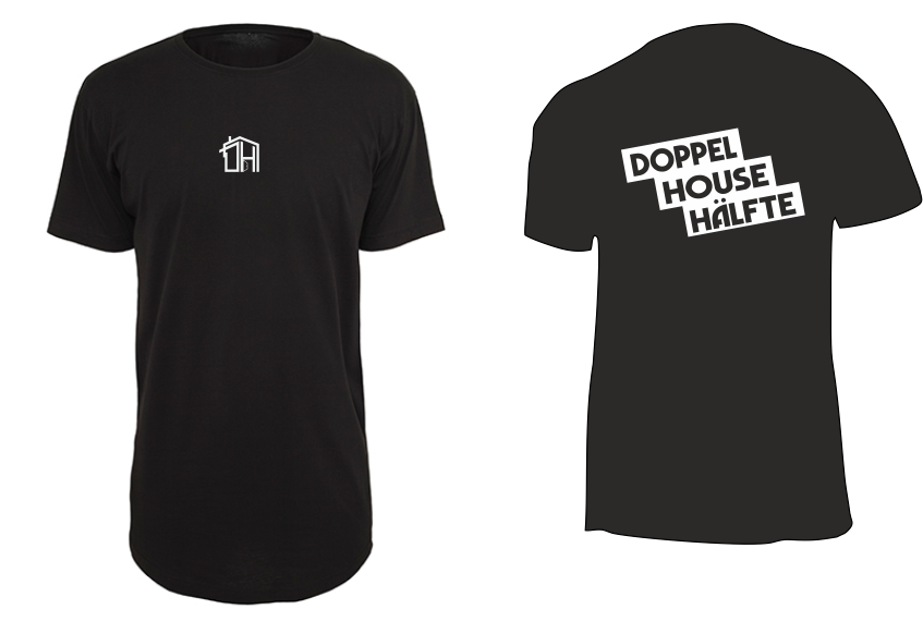 Doppelhousehälfte Longshirt  black
